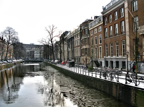 Güzel kış Amsterdam, Hollanda — Stok fotoğraf