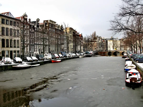 Hermoso invierno Amsterdam, Holanda —  Fotos de Stock