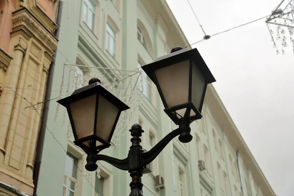 Siyah sokak lambası — Stok fotoğraf