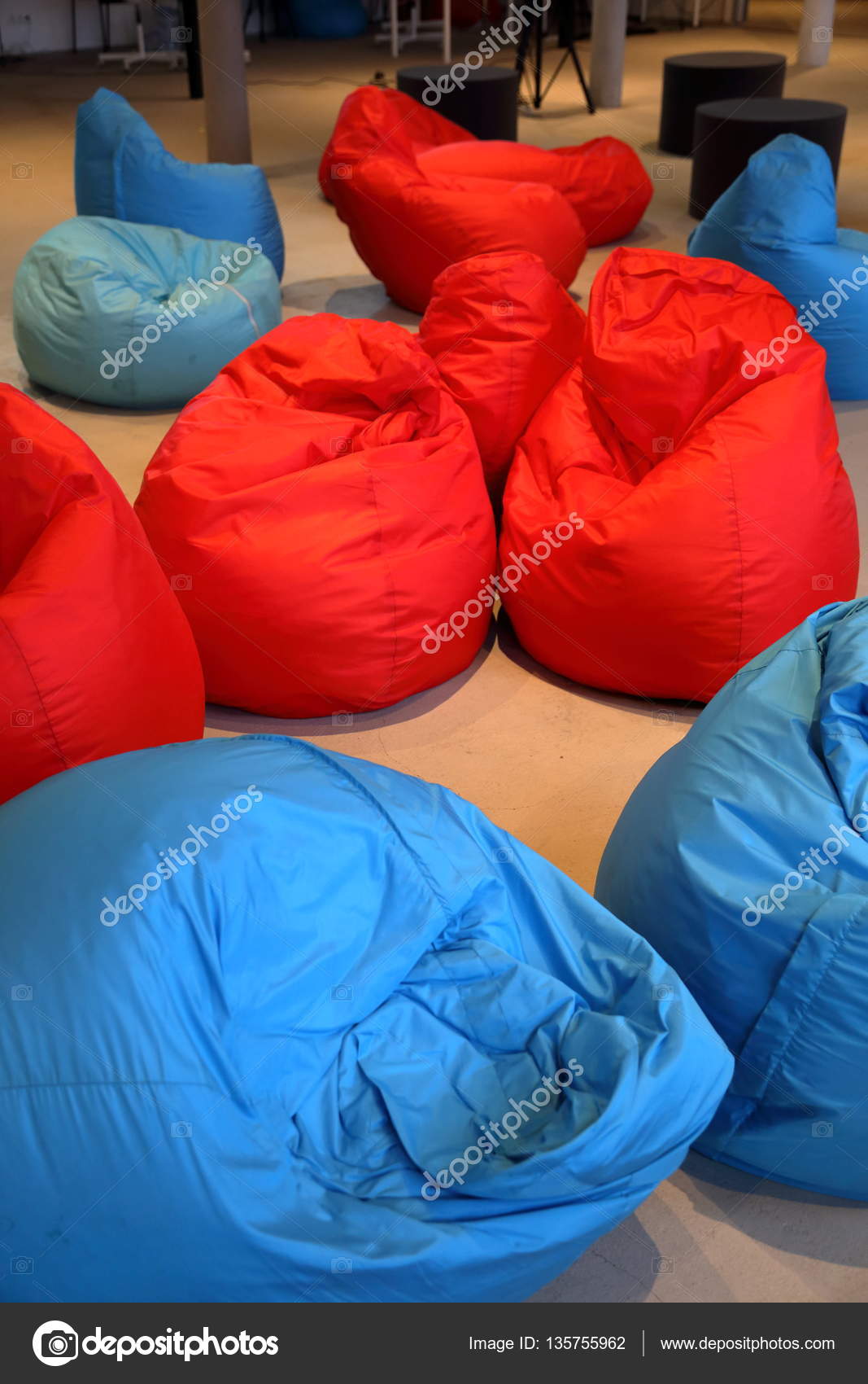 Colorful Pear Shaped Armchair Bags Stock Photo C Ironstuff 135755962