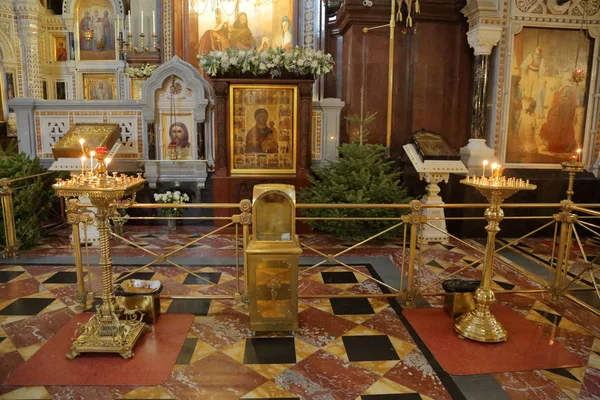 Interiér katedrály Krista Spasitele v Moskvě — Stock fotografie