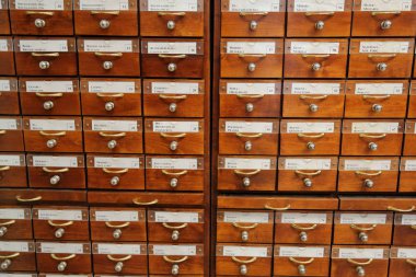 Kütüphanede dosyalama dolapları