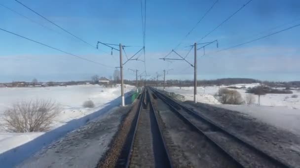 Vista desde un tren en movimiento — Vídeo de stock