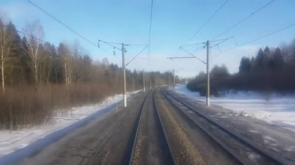 Pohled z jedoucího vlaku — Stock video