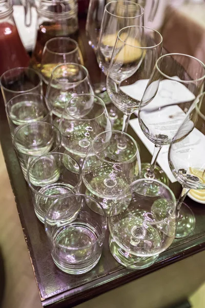 Glass champagne stemware — Stock Photo, Image