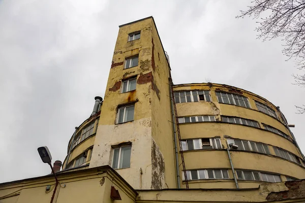 Part of the facade of mechanized bakery No. 9 in Moscow, Russia — Stock Photo, Image