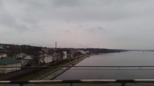 Oude stad van Kostroma op de Wolga rivier, Rusland — Stockvideo