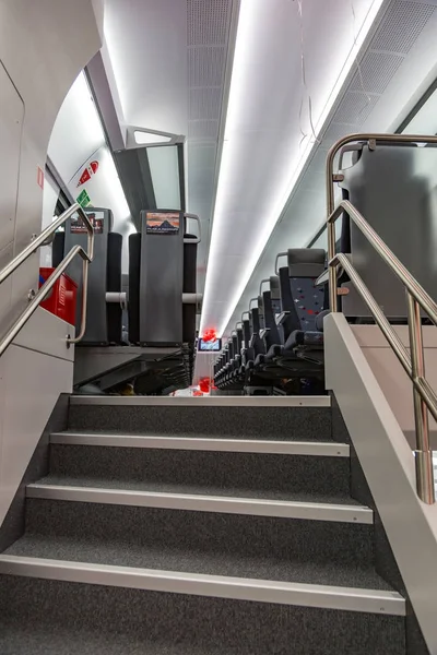 Inside the first in Russia two-story high-speed Aeroexpress — Stock Photo, Image