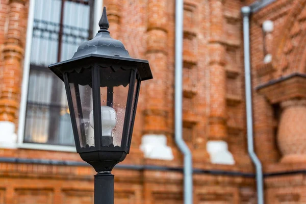 Zwarte straat lamp — Stockfoto