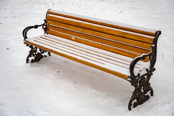 Karda ahşap bir bank