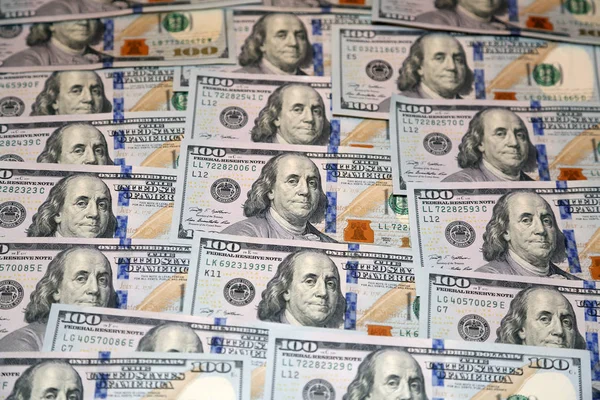 Honderd dollar Amerikaanse bankbiljetten — Stockfoto