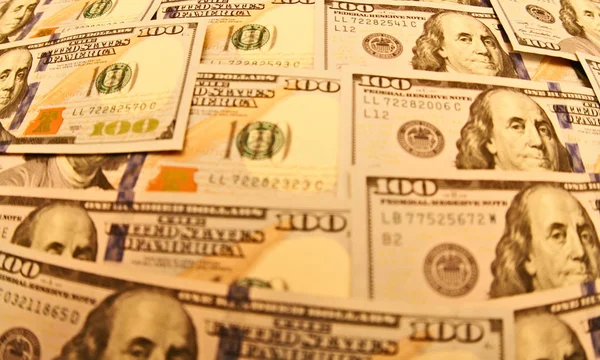 Honderd dollar Amerikaanse bankbiljetten — Stockfoto