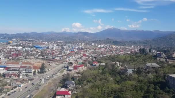 Blick Von Der Aussichtsplattform Auf Die Georgische Stadt Batumi Europa — Stockvideo