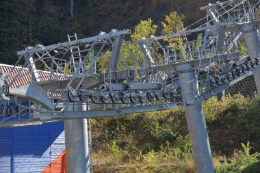 Rusya 'nın Soçi tatil beldesinde Cableway mekanizması
