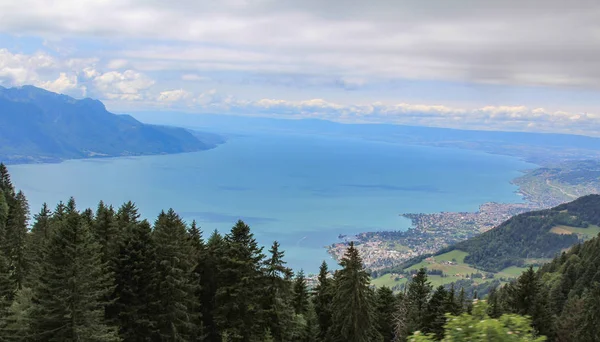 Widok na Jezioro Genewskie, Szwajcaria — Zdjęcie stockowe