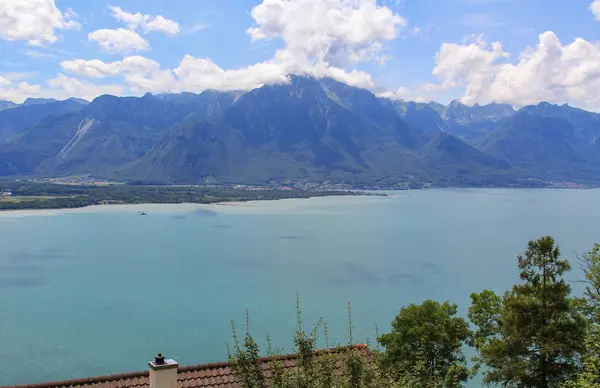 Vista panoramica sul Lago di Ginevra, Svizzera — Foto Stock