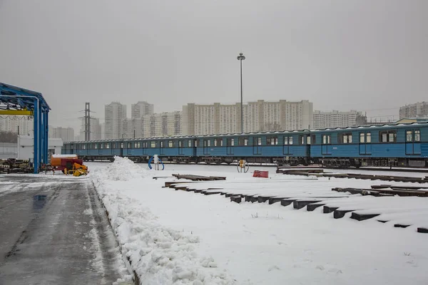 Depósito de servicio de trenes subterráneos. Moscú, Rusia —  Fotos de Stock