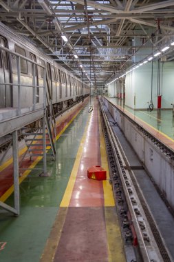 Metro servis istasyonunda. Moskova, Rusya