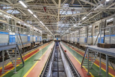 Metro servis istasyonunda. Moskova, Rusya