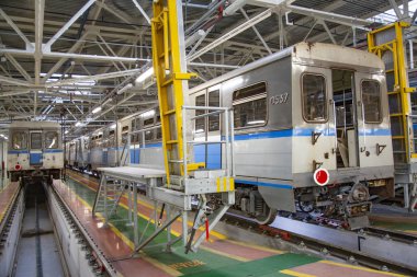 Metro servis istasyonunda. Moskova, Rusya