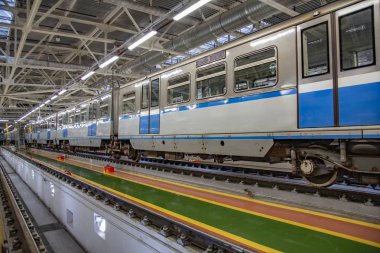 Metro servis istasyonunda. Moskova, Rusya