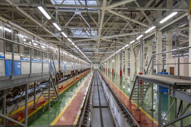 Metro servis istasyonunda. Moskova, Rusya