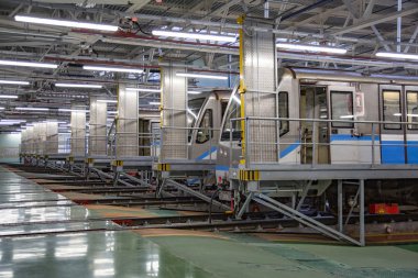 Metro servis istasyonunda. Moskova, Rusya