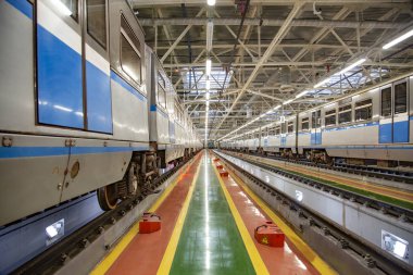 Metro servis istasyonunda. Moskova, Rusya