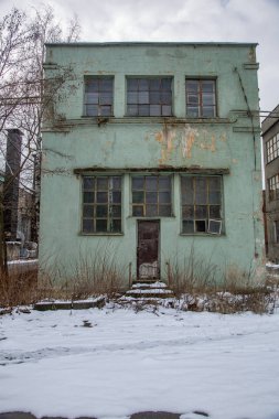 Uçak fabrikasının terk edilmiş binası. Moskova