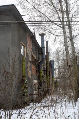 Uçak fabrikasının terk edilmiş binası. Moskova
