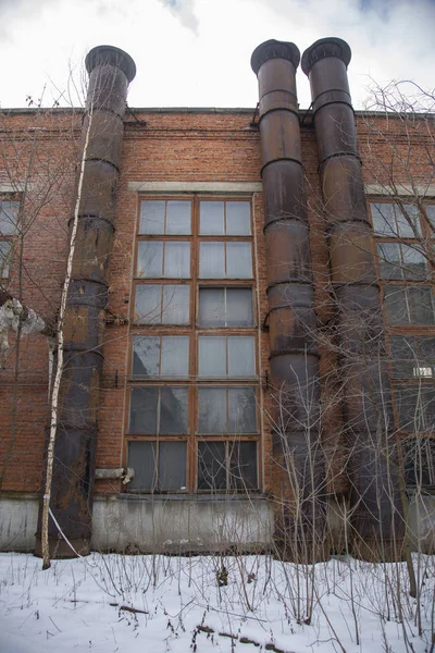 Abandoned building of the aircraft factory. Moscow — Stock Photo, Image