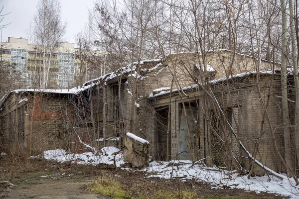 Edifício abandonado da fábrica de aviões. Moscovo — Fotografia de Stock