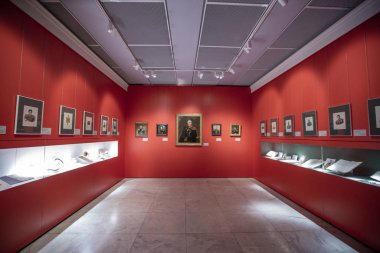 Borodino Savaşı. Moskova 'daki müze panoraması. Rusya