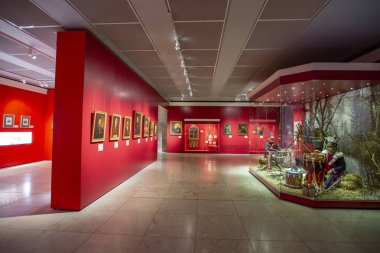 Borodino Savaşı. Moskova 'daki müze panoraması. Rusya