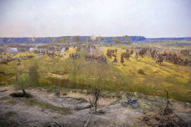 Panorama of the Battle of Borodino by artist Franz Roubaud. Moscow, Russia