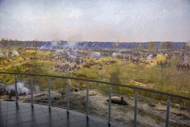 Panorama of the Battle of Borodino by artist Franz Roubaud. Moscow, Russia
