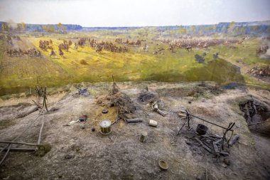 Panorama of the Battle of Borodino by artist Franz Roubaud. Moscow, Russia