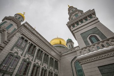 Karlı havada Moskova Katedrali Camii, Rusya