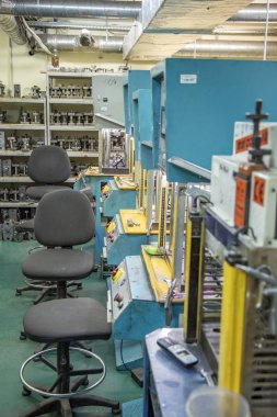Kol saati üretimi için fabrikanın endüstriyel atölyesi
