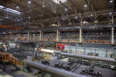 Gaz boru fabrikasının sanayi atölyesi