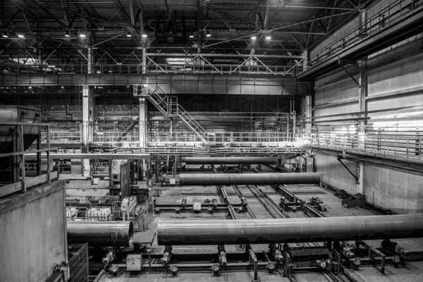 Industrielle Werkstatt einer Gasrohrfabrik — Stockfoto
