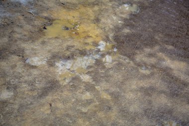 Kirli bir kırsal yolun desenli yüzeyi