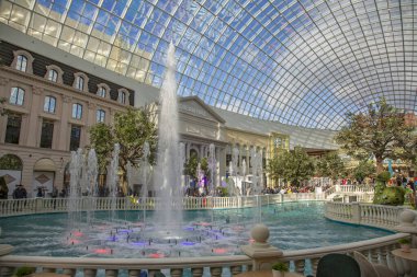 Moscow, Russia - February 29, 2020: Interior of the family entertainment park Dream Island. The first in Russia and the largest in Europe indoor theme park of a world level. Opening day