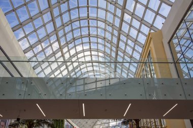 Moscow, Russia - February 29, 2020: Interior of the family entertainment park Dream Island. The first in Russia and the largest in Europe indoor theme park of a world level. Opening day