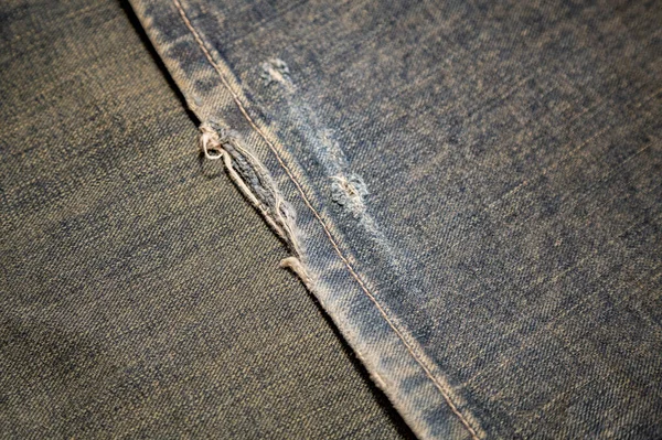 Niebieska Teksturowana Powierzchnia Grubej Bawełnianej Tkaniny Jeansowej — Zdjęcie stockowe