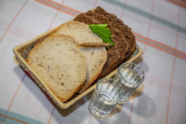 Pão Quente Cozido Hora Caseiro Com Delicioso Crocante — Fotografia de Stock