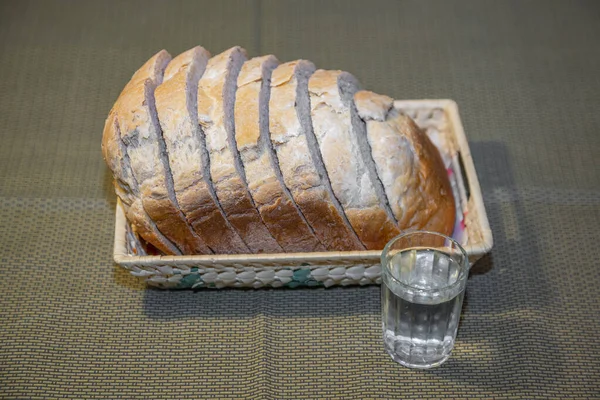 Pão Quente Cozido Hora Caseiro Com Delicioso Crocante — Fotografia de Stock