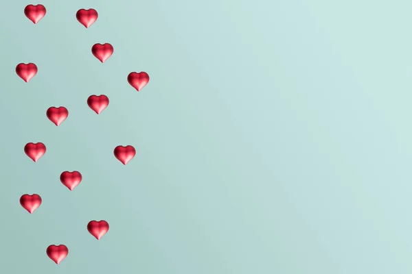 Valentine hjärtan på en enkel pastell bakgrund Royaltyfria Stockfoton