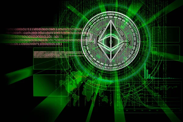 Laser cyber hud op ethereum als concept van focus op cryptocurrenc — Stockfoto
