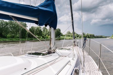 Fragment of the bow of the yacht.